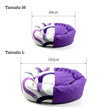 Cuna-Donut para mascotas Aros Lila ThePetLover - Imagen 2